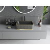 Mexen Catia Aufsatzwaschbecken 48 x 37 cm, schwarz matt/goldenes Karomuster - 21314879