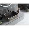 Mexen Catia Aufsatzwaschbecken 48 x 37 cm, schwarz matt/goldenes Karomuster - 21314879