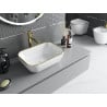 Mexen Rita Aufsatzwaschbecken 45 x 32 cm, weiß/goldener Rand - 21084505