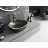 Mexen Viki Aufsatzwaschbecken 48 x 35 cm, schwarz matt/goldener Rand - 21054875