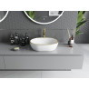 Mexen Viki Aufsatzwaschbecken 48 x 35 cm, weiß/goldener Rand - 21054805