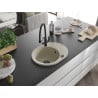 Mexen Kevin Granitspüle 1-Becken mit Küchenarmatur Duo, Beige - 6517-69-671701-70-B