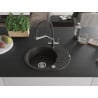 Mexen Kevin Granitspüle 1-beckig mit Küchenarmatur Duo, schwarz/goldmetallic - 6517-75-671701-07