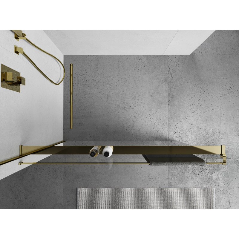 Mexen Regal für Duschwand mit Handtuchhalter, Gold - 800-02-50