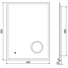 Mexen Kala beleuchteter Badezimmerspiegel mit Kosmetikspiegel 60 x 80 cm, LED 6000K, Antibeschlag - 9820-060-080-611-00