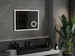 Mexen Kala beleuchteter Badezimmerspiegel mit Kosmetikspiegel 80 x 60 cm, LED 6000K, Antibeschlag - 9820-080-060-611-00