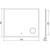 Mexen Kala beleuchteter Badezimmerspiegel mit Kosmetikspiegel 100 x 80 cm, LED 6000K, Antibeschlag - 9820-100-080-611-00