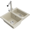 Mexen Carlos Granitspüle 1,5-becken mit Küchenarmatur Duero, beige - 6518-69-671600-00