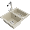 Mexen Carlos Granitspüle 1,5-Kammer mit Küchenarmatur Duero, beige - 6518-69-671600-00