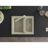 Mexen Carlos granitspüle 1,5 becken mit küchenarmatur Duero, beige - 6518-69-671600-69