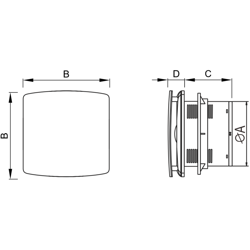 Mexen AXS 100 Badezimmerlüfter mit Feuchtigkeitssensor, silber - W9601-100H-11