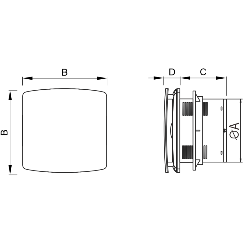 Mexen AXS 150 Badezimmerlüfter mit Feuchtigkeitssensor, schwarz - W9601-150H-70
