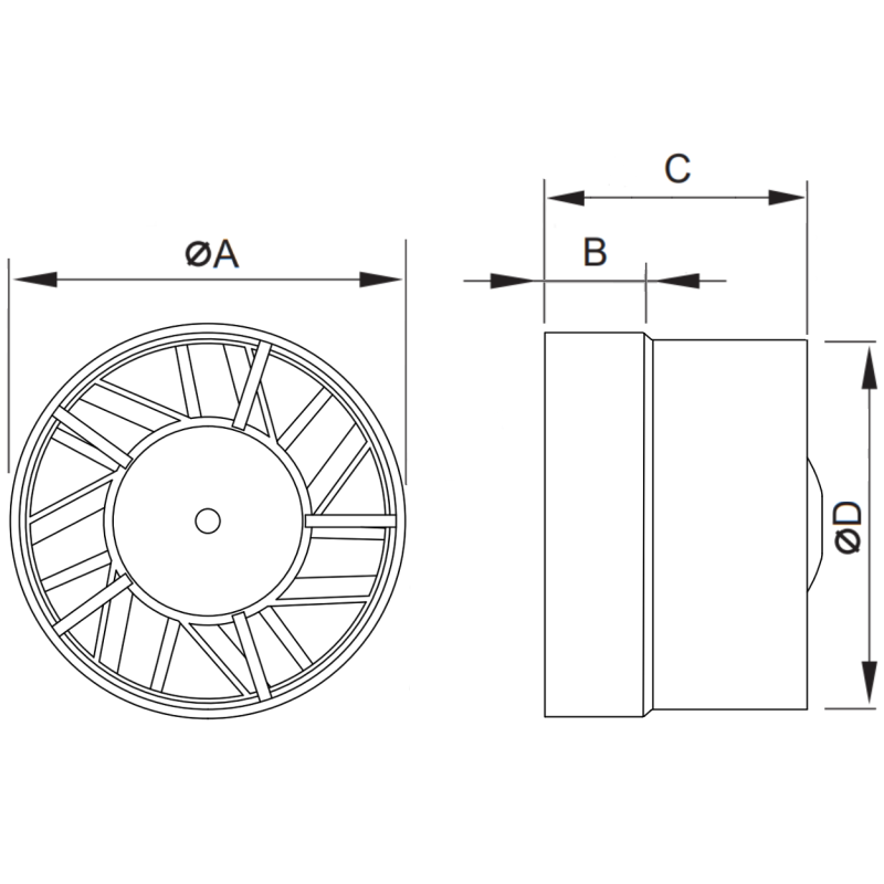 Mexen ZXR 150 Kanal-Badezimmerlüfter, weiß - W9607-150-00