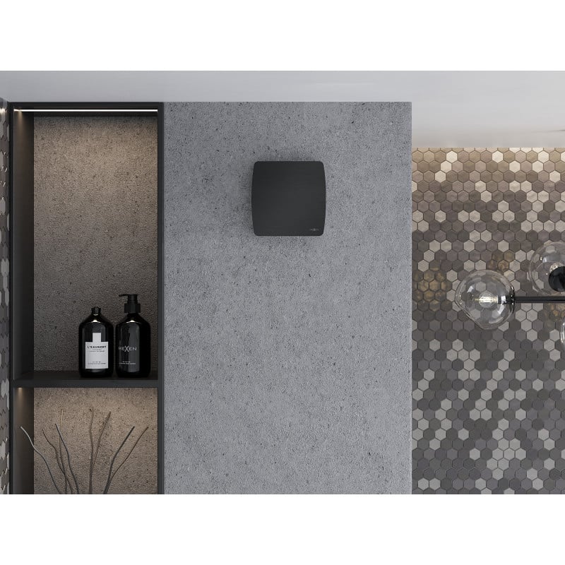 Mexen AXS 100 Badezimmerlüfter mit Feuchtigkeitssensor, schwarz - W9601-100H-70