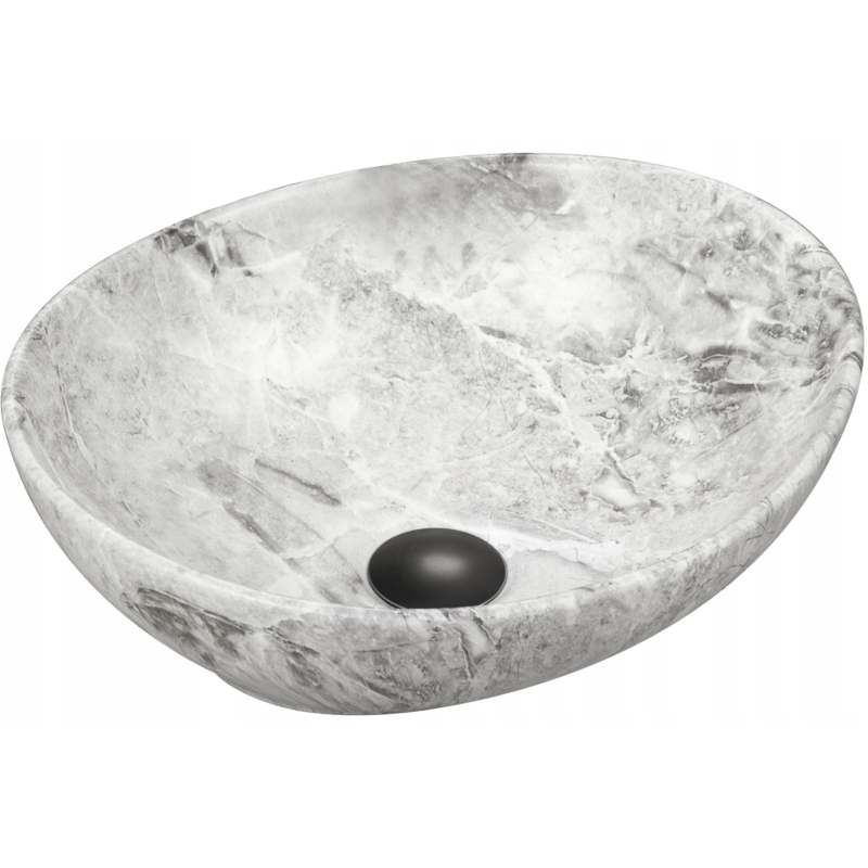 Mexen Elza Aufsatzwaschbecken 40 x 33 cm, grauer Stein - 21014093