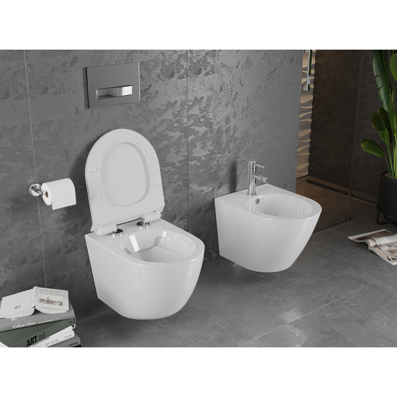 Mexen Lena WC-Schüssel Rimless mit Soft-Close-Slim-Sitz, Duroplast, weiß glänzend - 30224000