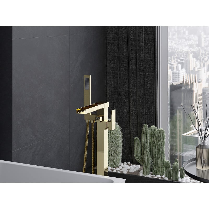 Mexen Algar freistehende Badewannenarmatur, golden - 75733-50