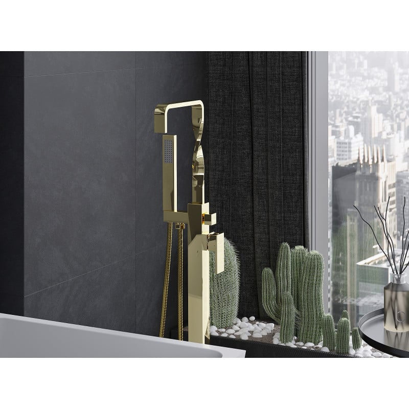 Mexen Avila freistehende Badewannenarmatur, Gold - 75833-50
