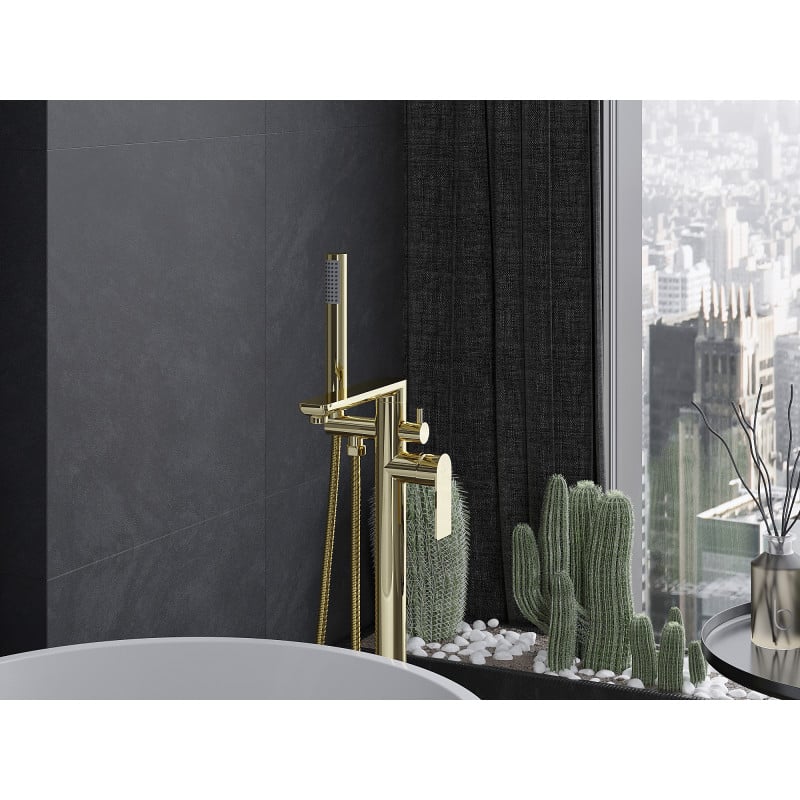 Mexen Leda freistehende Wannenarmatur, gold - 75633-50