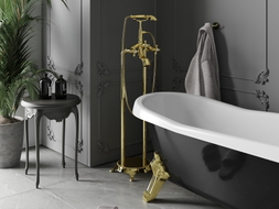 Mexen Retro freistehende Badewannenarmatur, gold - 75933-50