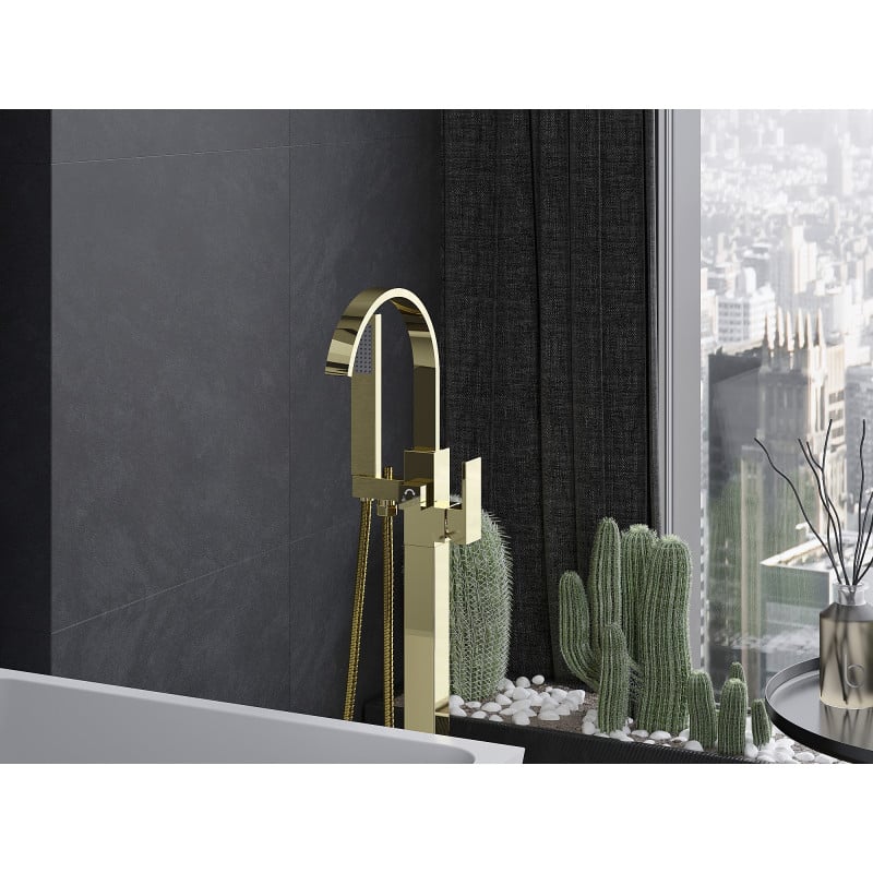 Mexen Veda freistehende Badewannenarmatur, gold - 75433-50