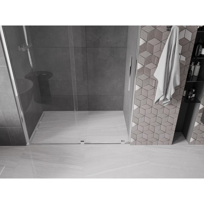 Mexen Velar Schiebetür für Dusche 160 cm, transparent, Chrom - 871-160-000-01-01
