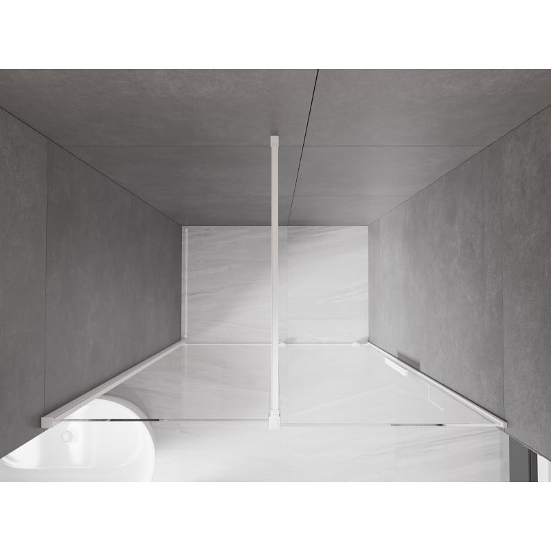 Mexen Velar Schiebeduschtüren 140 cm, transparent, weiß - 871-140-000-01-20