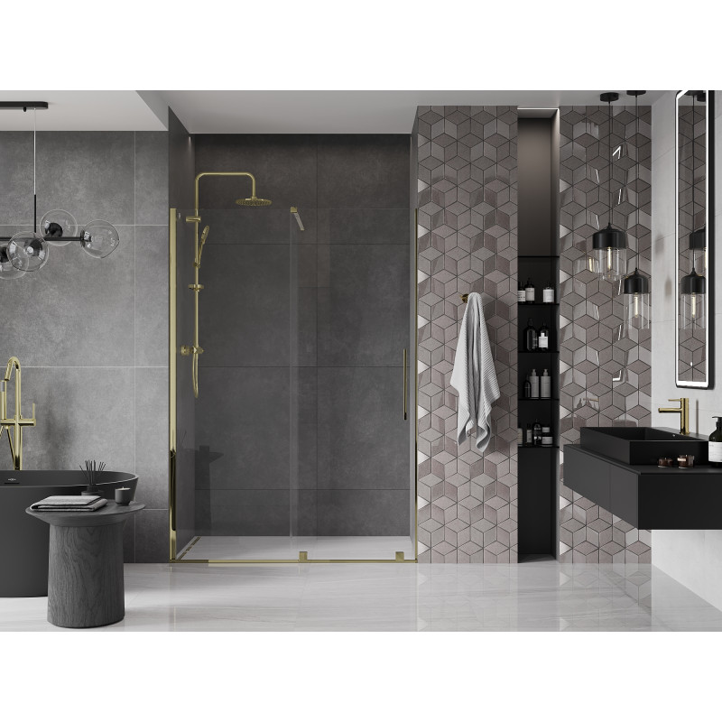 Mexen Velar Schiebetür für die Dusche 130 cm, transparent, gold - 871-130-000-01-50