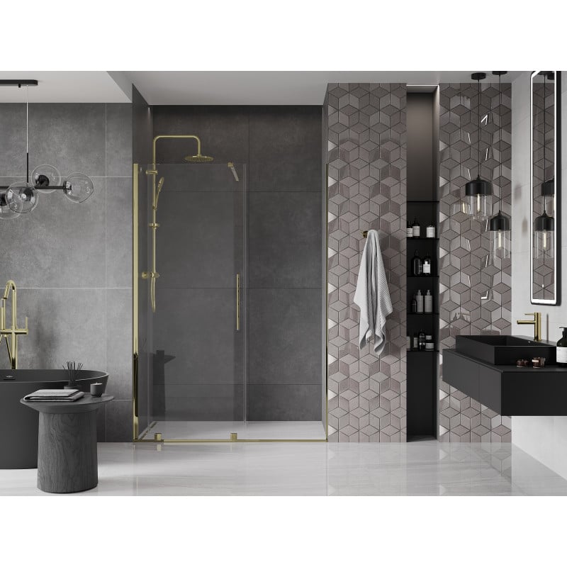 Mexen Velar Schiebetür für die Dusche 160 cm, transparent, gold - 871-160-000-01-50