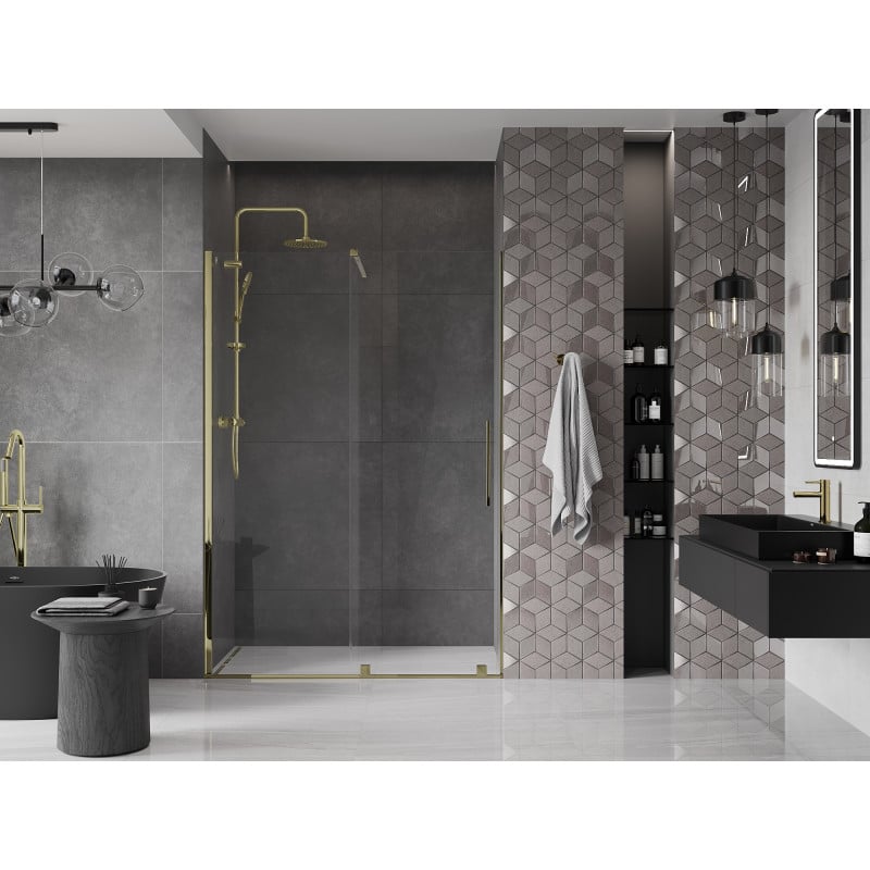 Mexen Velar Schiebetür für die Dusche 160 cm, transparent, gold - 871-160-000-01-50