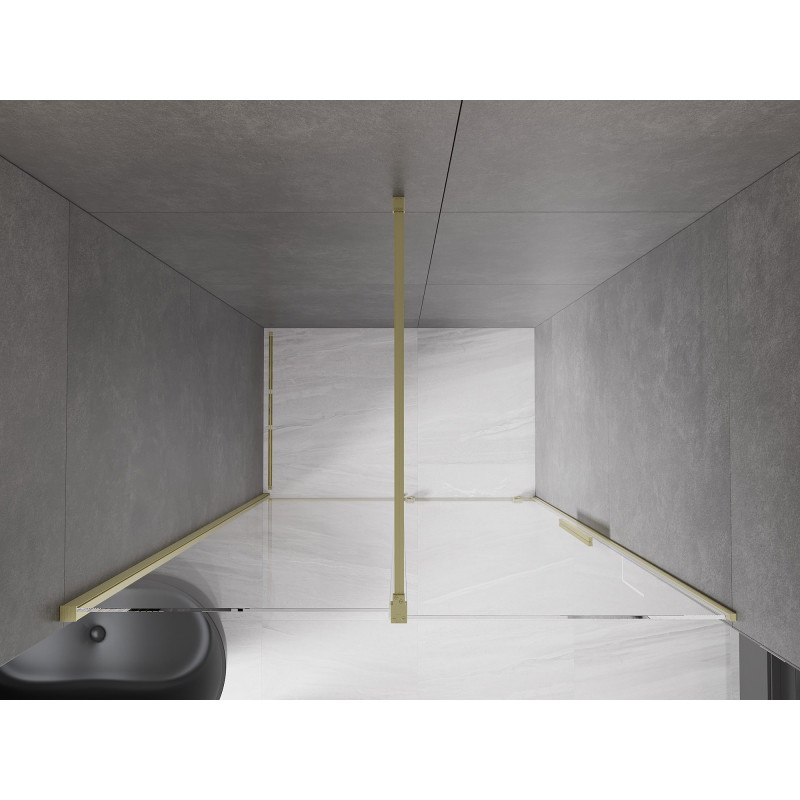 Mexen Velar Schiebetür für Dusche 140 cm, transparent, gold gebürstet - 871-140-000-01-55