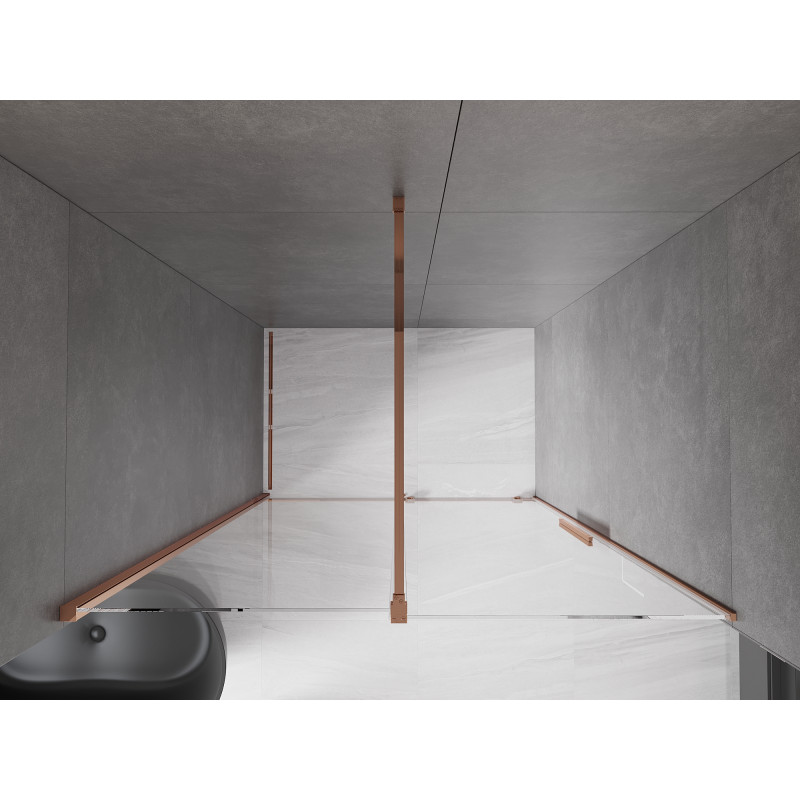 Mexen Velar Schiebetüren 160 cm, transparent, Roségold - 871-160-000-01-60