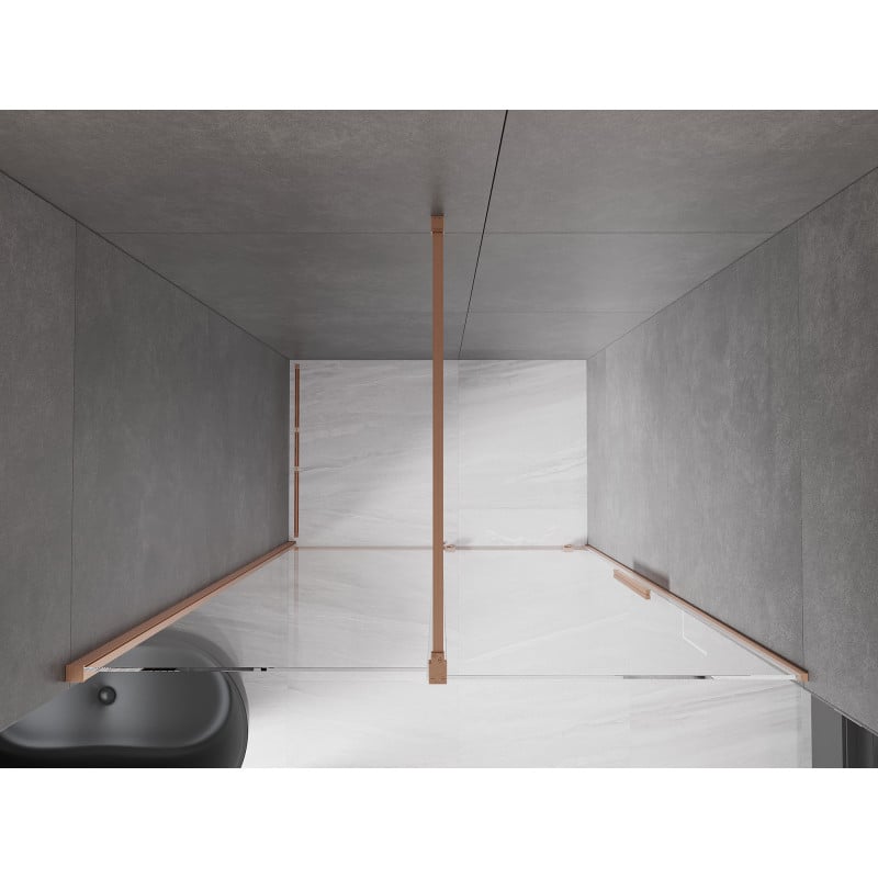 Mexen Velar Schiebetür für Dusche 130 cm, transparent, gebürstetes Kupfer - 871-130-000-01-65