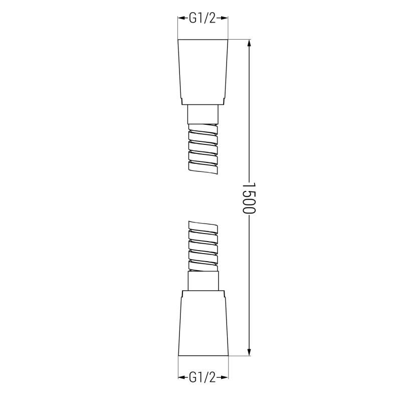 Mexen Duschschlauch 150 cm, Graphit - 79460-66