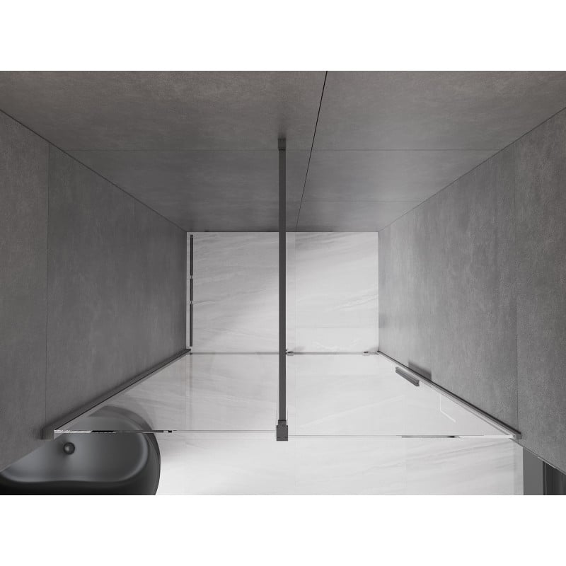 Mexen Velar Schiebetüren 140 cm, transparent, gebürstet Gun Gray - 871-140-000-01-66