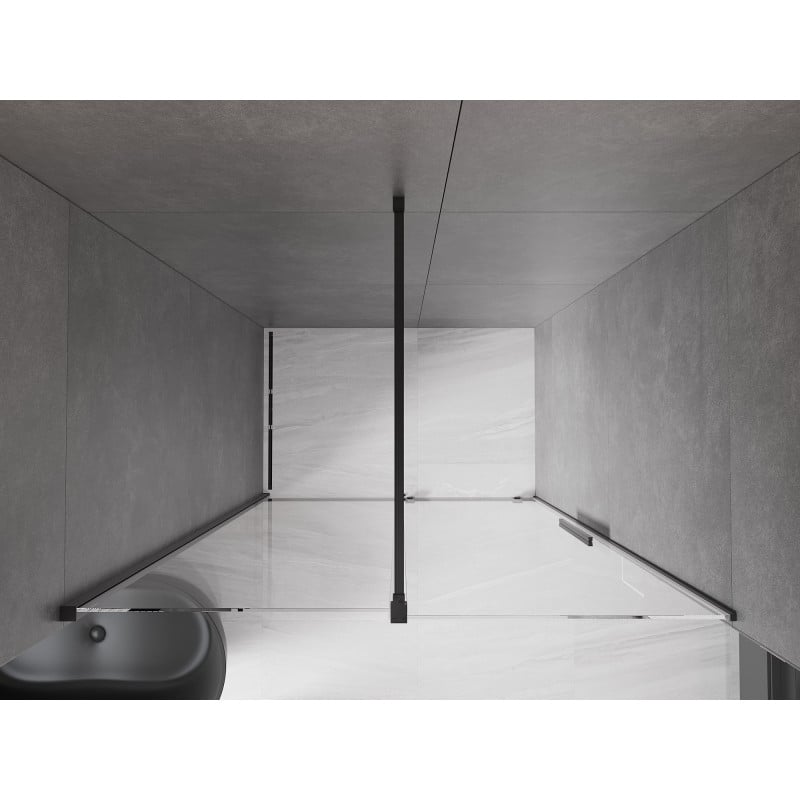 Mexen Velar Schiebetür für Dusche 130 cm, transparent, schwarz - 871-130-000-01-70