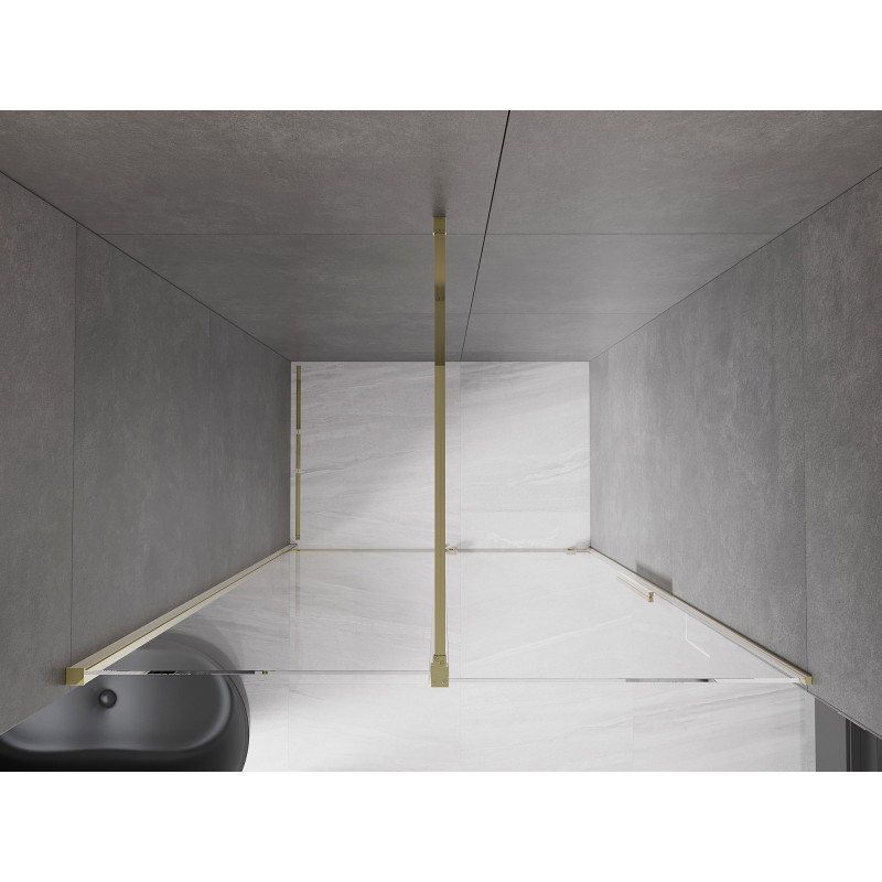 Mexen Velar 150 cm breite, transparente, goldfarbene Schiebetür für Dusche - 871-150-000-01-50