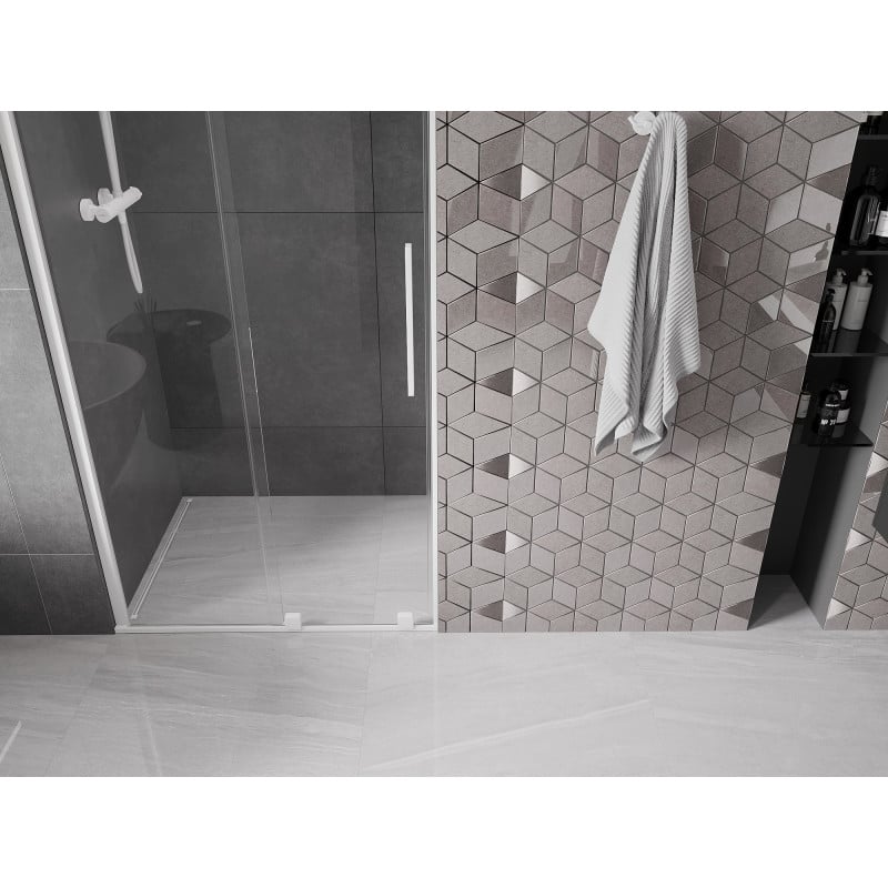 Mexen Velar Schiebetür für Dusche 90 cm, transparent, weiß - 871-090-000-01-20