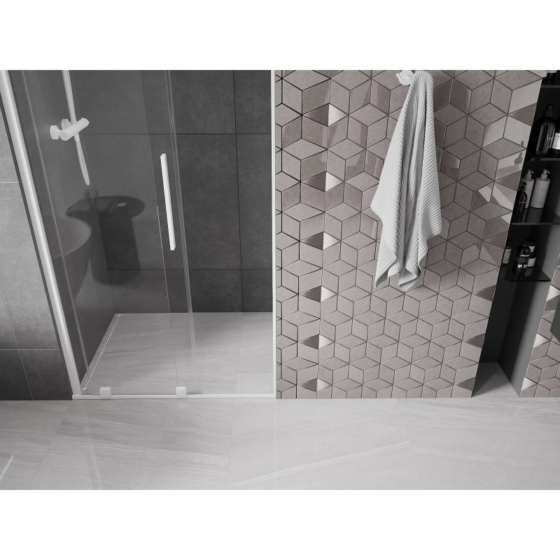Mexen Velar Schiebetür für Dusche 90 cm, transparent, weiß - 871-090-000-01-20