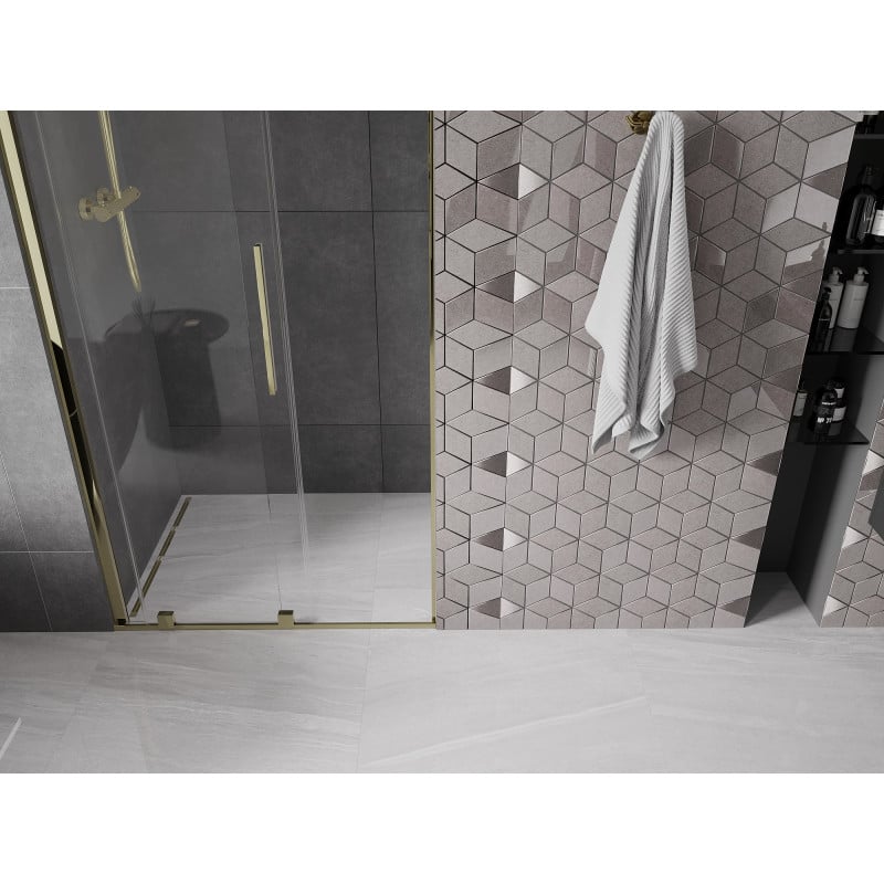 Mexen Velar Schiebetür für Dusche 90 cm, transparent, gold - 871-090-000-01-50