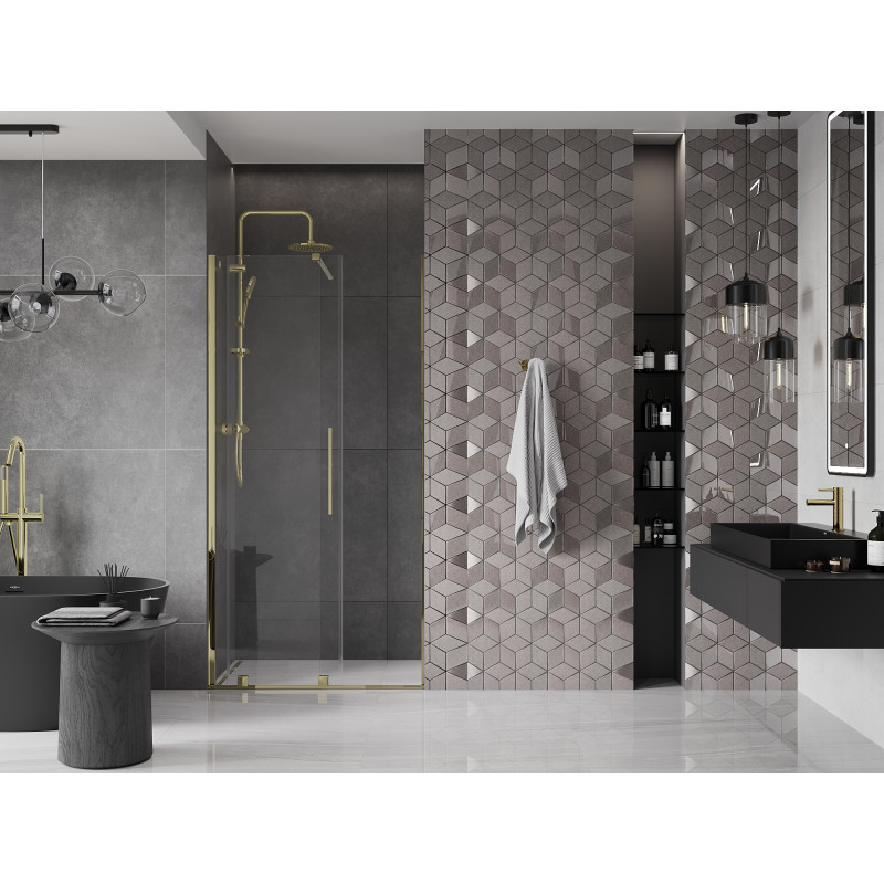 Mexen Velar Dusche Schiebetüren 120 cm, transparent, gold - 871-120-000-01-50