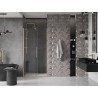 Mexen Velar Duschschiebetür 90 cm, transparent, gebürstetes Gold - 871-090-000-01-55