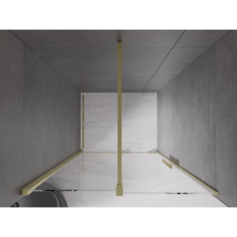 Mexen Velar Schiebetür Duschabtrennung 110 cm, transparent, gebürstetes Gold - 871-110-000-01-55