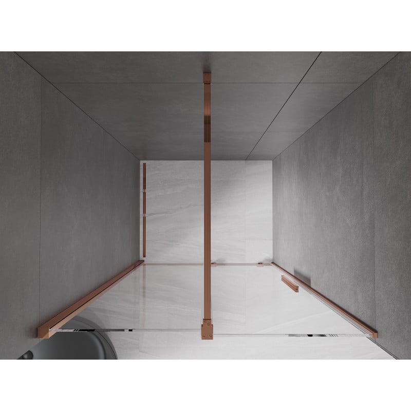 Mexen Velar Schiebetür-Duschwand 110 cm, transparent, Roségold - 871-110-000-01-60