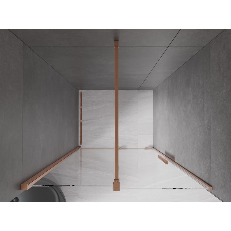 Mexen Velar Schiebetür-Duschkabine 120 cm, transparent, gebürstetes Kupfer - 871-120-000-01-65