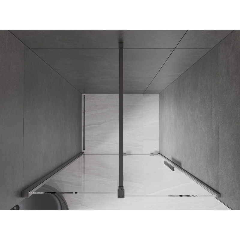 Mexen Velar Schiebetüren 120 cm, transparent, gebürstetes Gun Grey - 871-120-000-01-66