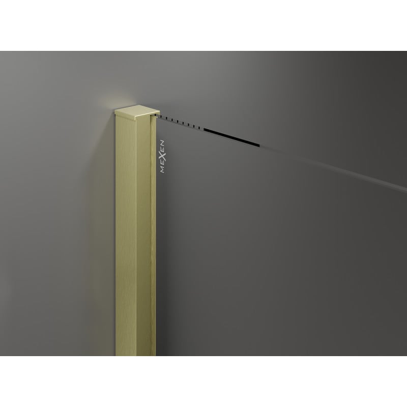 Mexen Velar Schiebeduschtür 150 cm, transparent, gold gebürstet - 871-150-000-01-55