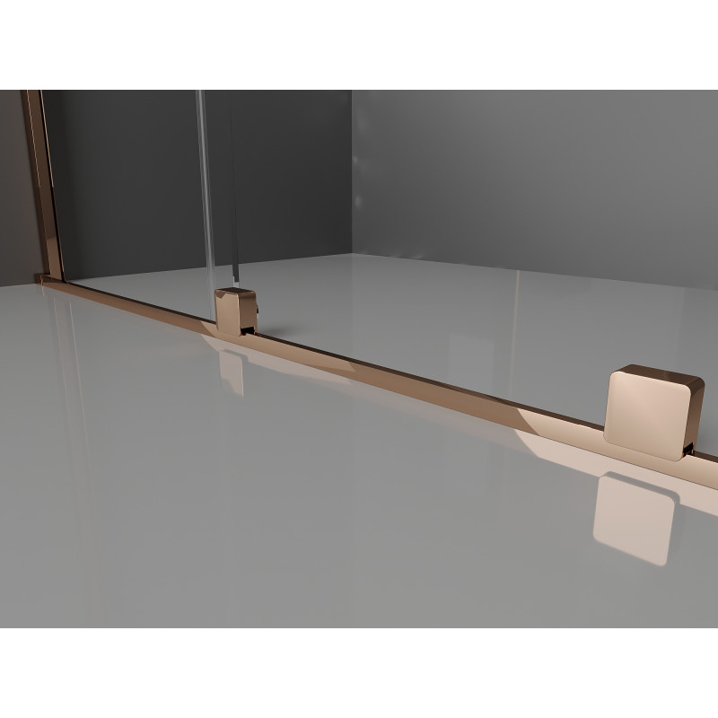 Mexen Velar Duschschiebetür 130 cm, transparent, Roségold - 871-130-000-01-60