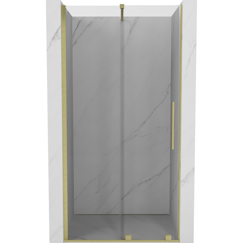 Mexen Velar 90 cm Schiebetür Duschwand, transparent, gebürstet gold - 871-090-000-01-55