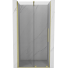Mexen Velar Duschschiebetür 90 cm, transparent, gebürstetes Gold - 871-090-000-01-55